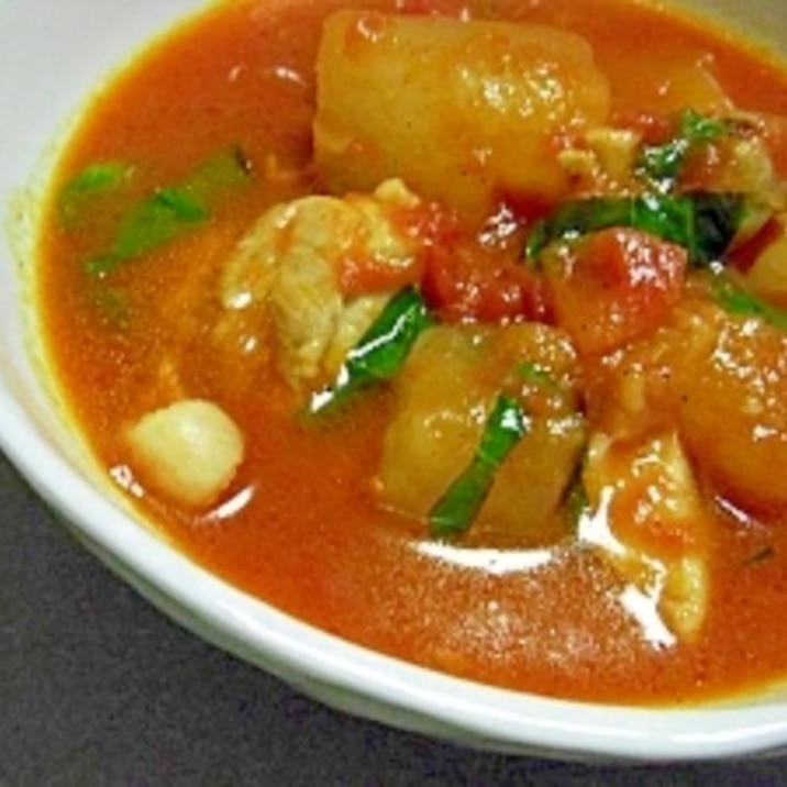 圧力なべで簡単!鶏肉と冬瓜のカレースープ♪